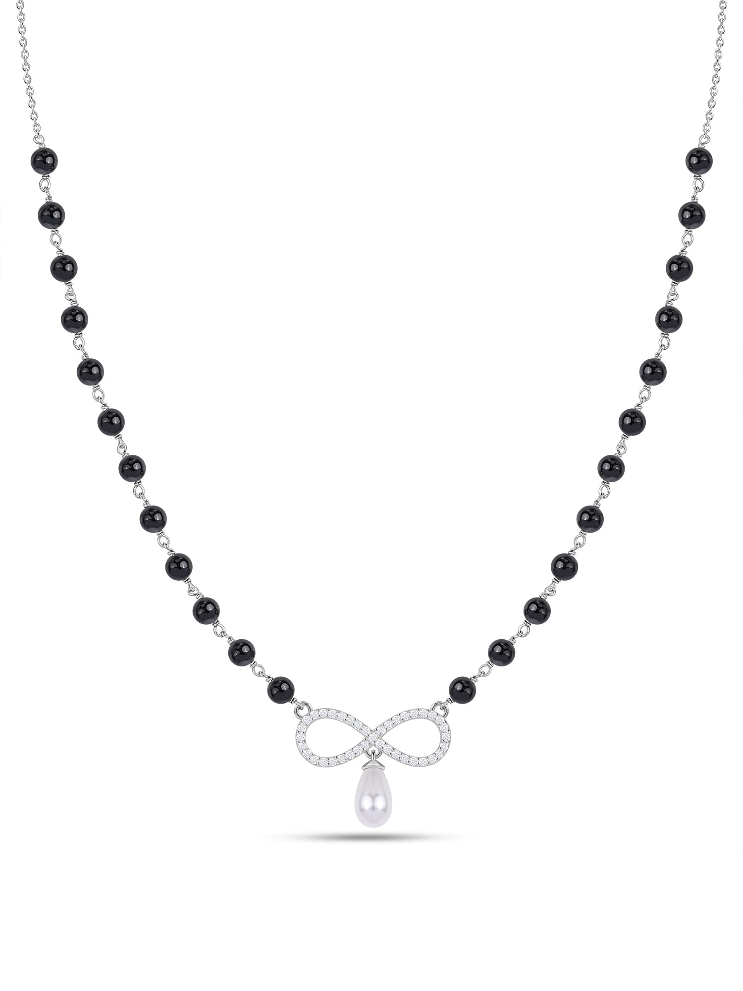 Silver Teardrop Pearl Infinty Mangalsutra