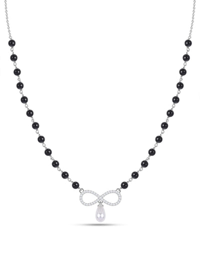 Silver Teardrop Pearl Infinty Mangalsutra
