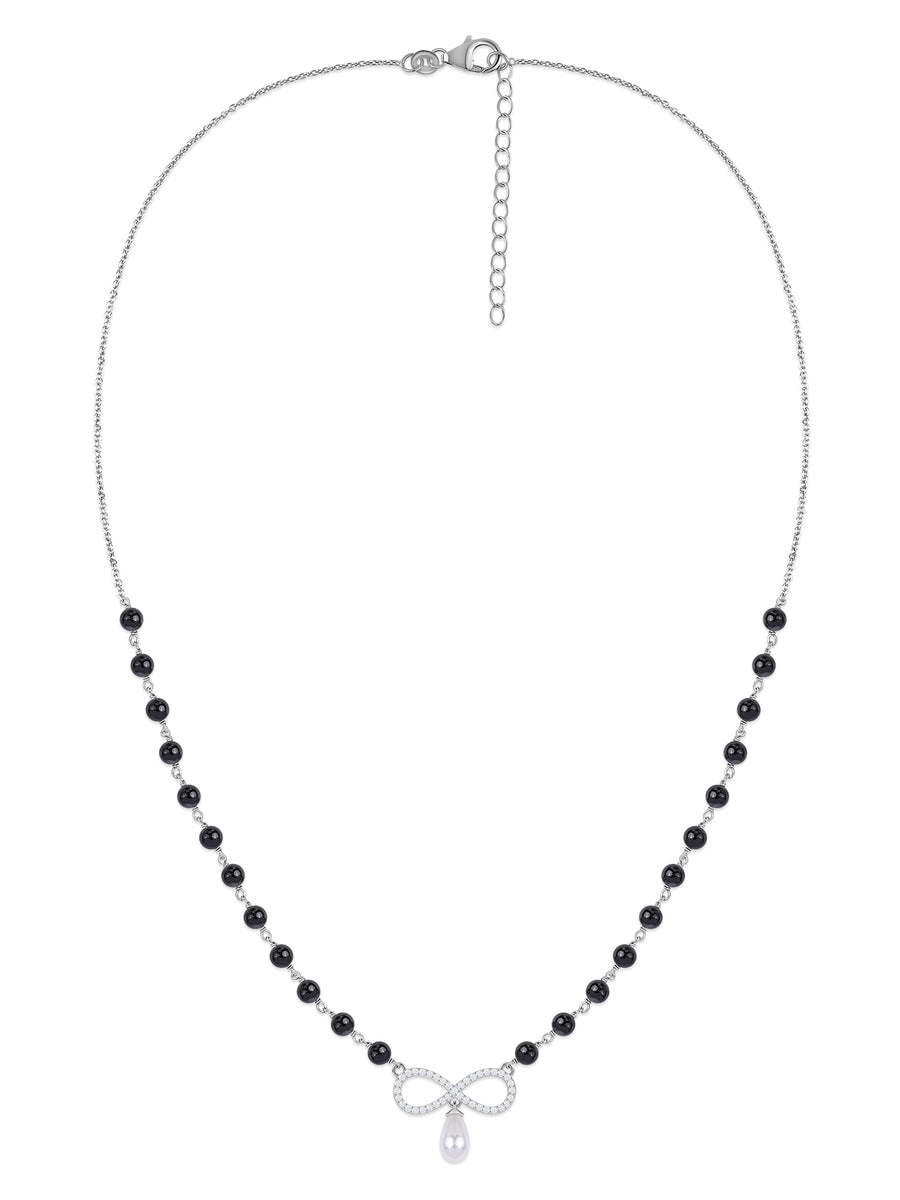 Silver Teardrop Pearl Infinty Mangalsutra