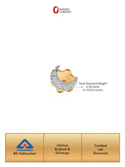 Crescent Moon Lab Grown Diamond Nose Pin