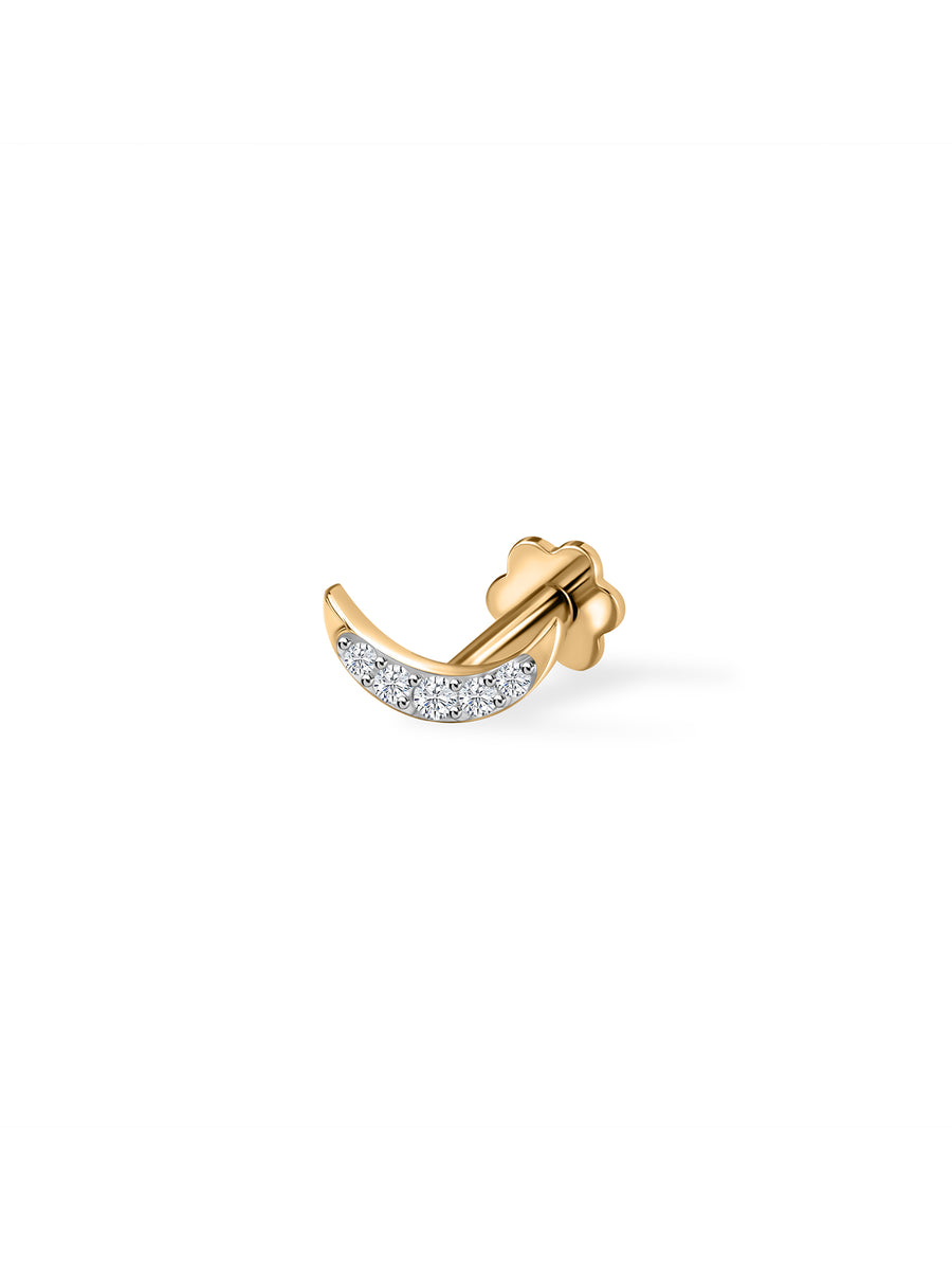 Crescent Moon Lab Grown Diamond Nose Pin