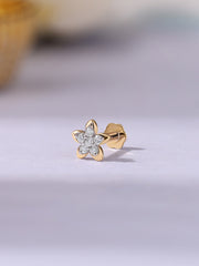 Ornate Stars Lab Diamond Nose Pin