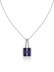 Blue Majesty Sapphire Silver Pendant