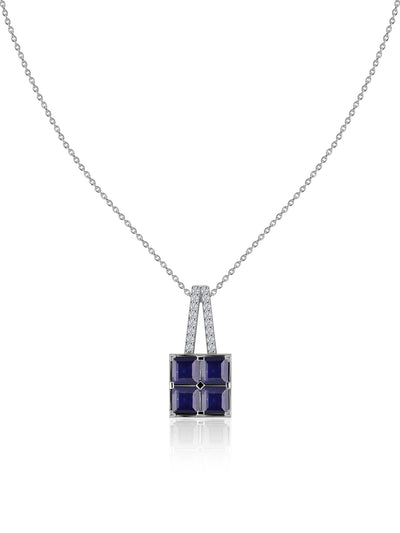 Blue Majesty Natural Sapphire Silver Pendant