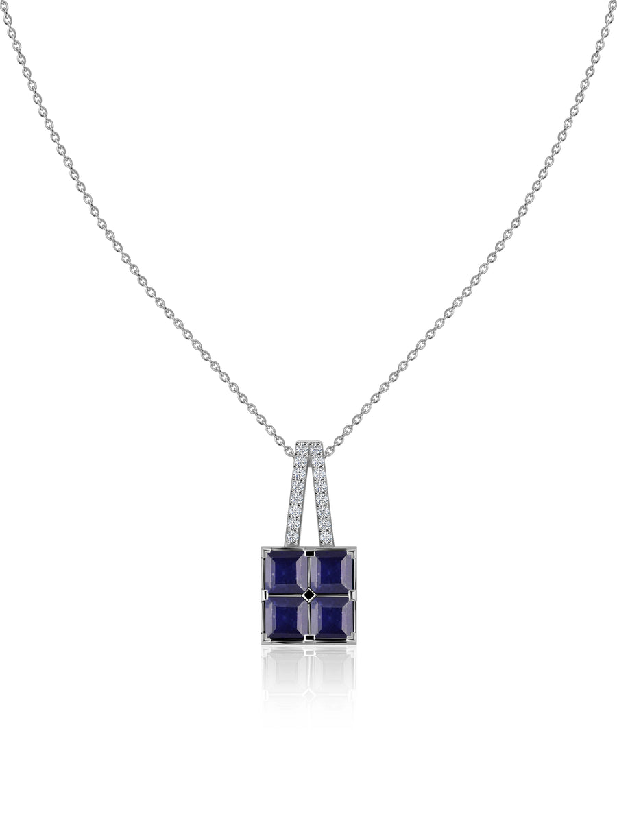 Blue Majesty Sapphire Silver Pendant