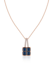 Blue Sapphire Gold Pendant With Chain