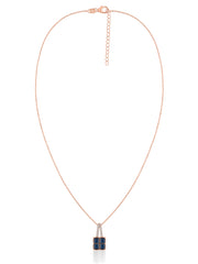 Natural Blue Sapphire Gold Pendant With Chain