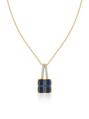 Blue Sapphire Gold Pendant With Chain