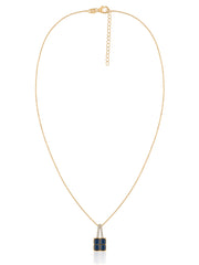 Natural Blue Sapphire Gold Pendant With Chain