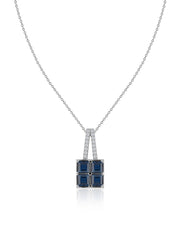 Blue Sapphire Gold Pendant With Chain
