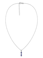 Midnight Cascade Sapphire Silver Pendant