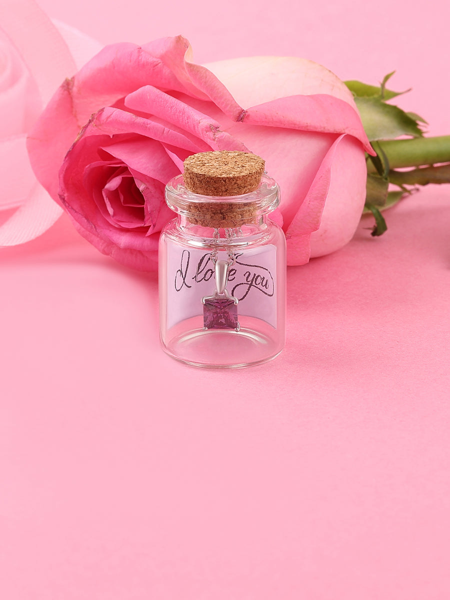 Princess Amethyst Pendant With Chain