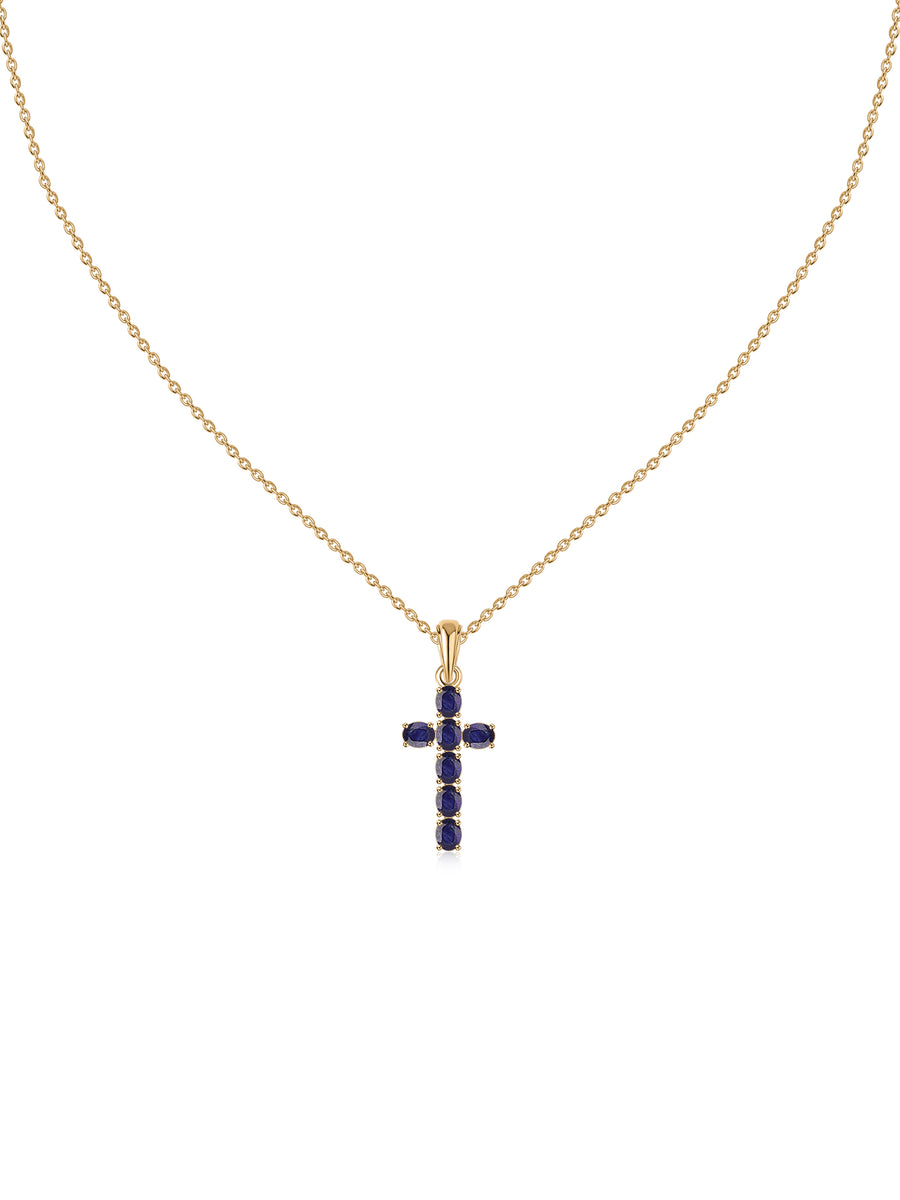 Midnight Faith Blue Sapphire Silver Pendant