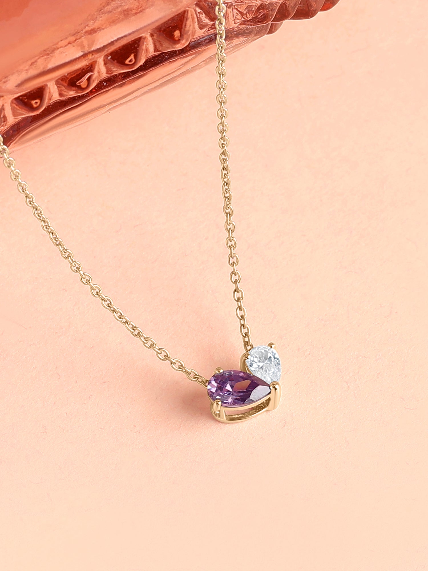 Toi Et Moi Amethyst Yellow Gold Necklace