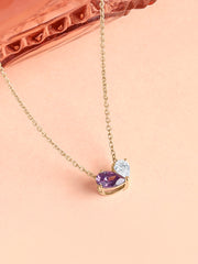 Toi Et Moi Amethyst Yellow Gold Necklace