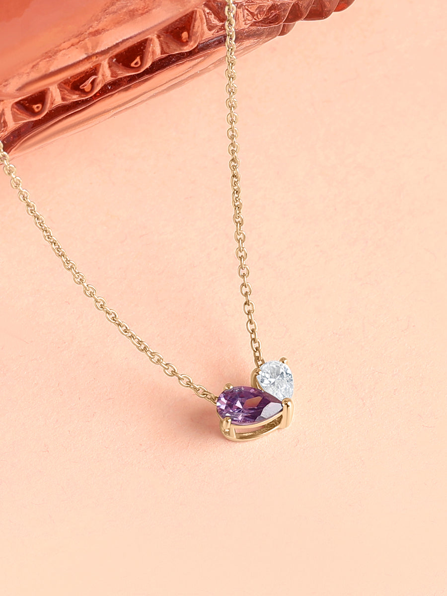 Toi Et Moi Amethyst Yellow Gold Necklace