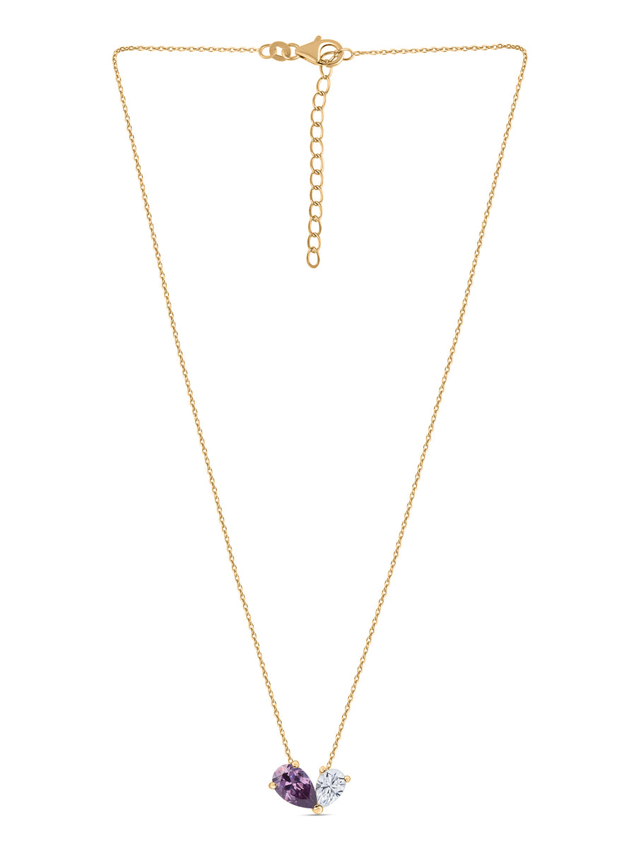 Toi Et Moi Amethyst Yellow Gold Necklace