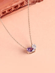 Toi Et Moi Amethyst Rose Gold Necklace