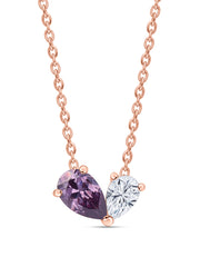 Toi Et Moi Amethyst Rose Gold Necklace