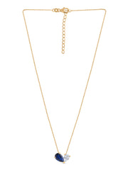 Toi Et Moi Blue Sapphire Yellow Gold Necklace