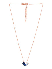 Toi Et Moi Blue Sapphire Rose Gold Necklace