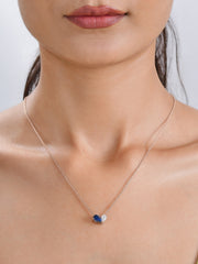 Toi Et Moi Blue Sapphire Rose Gold Necklace