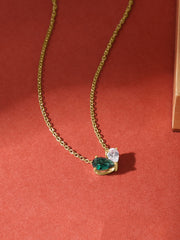 Toi Et Moi Go Green Yellow Gold Necklace