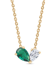 Toi Et Moi Go Green Yellow Gold Necklace