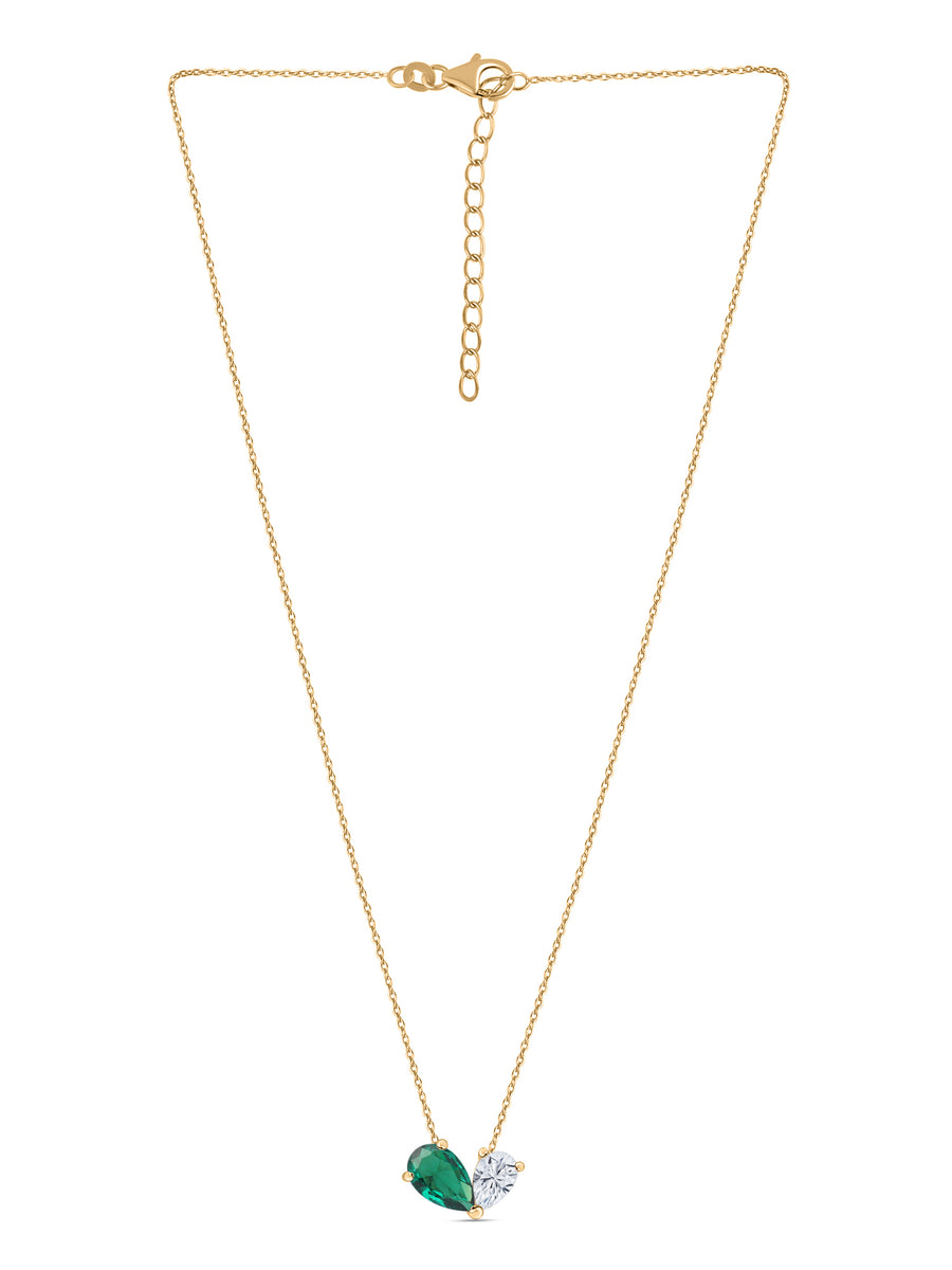 Toi Et Moi Go Green Yellow Gold Necklace