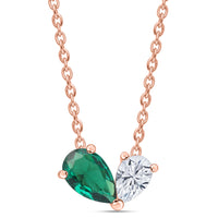 Toi Et Moi Go Green Rose Gold-Plated Necklace