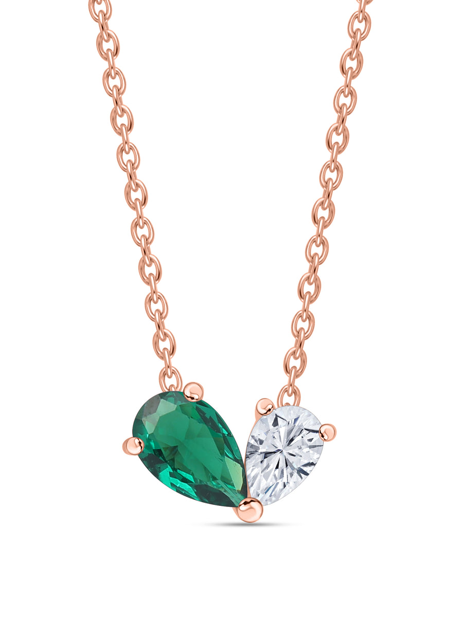 Toi Et Moi Go Green Rose Gold Necklace