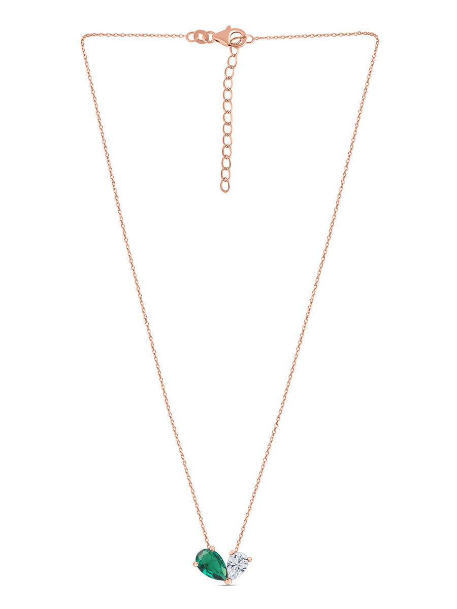 Toi Et Moi Go Green Rose Gold Necklace