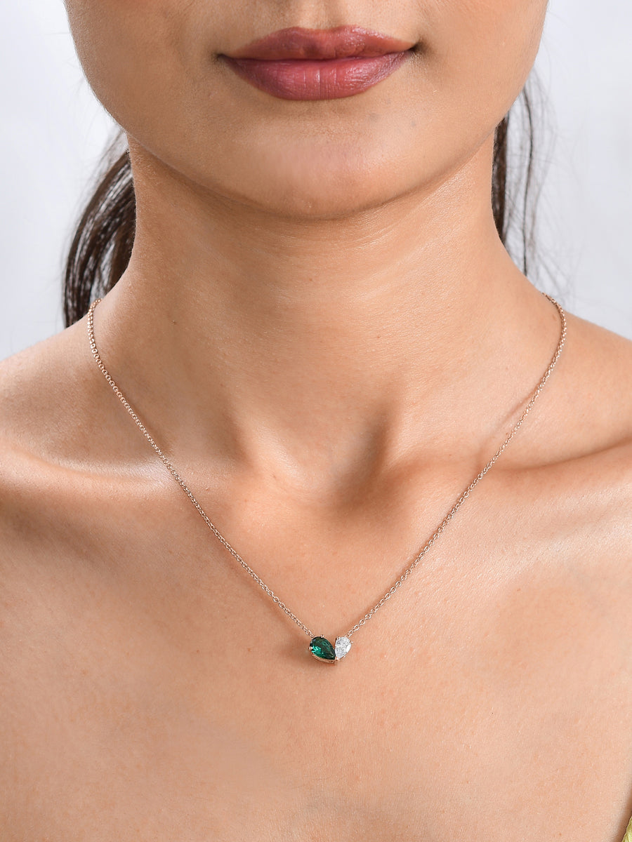 Toi Et Moi Go Green Rose Gold Necklace