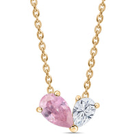 Toi Et Moi Blush Pink Yellow Gold-Plated Necklace
