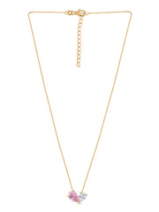 Toi Et Moi Blush Pink Yellow Gold Necklace