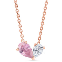 Toi Et Moi Blush Pink Rose Gold-Plated Necklace