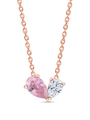 Toi Et Moi Blush Pink Rose Gold Necklace