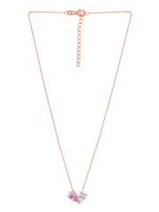Toi Et Moi Blush Pink Rose Gold Necklace