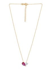 Toi Et Moi Red Hot Yellow Gold Necklace