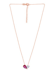 Toi Et Moi Red Hot Rose Gold Necklace