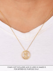 Golden Trishul Silver Rakhi Cum Pendant For Brother-2