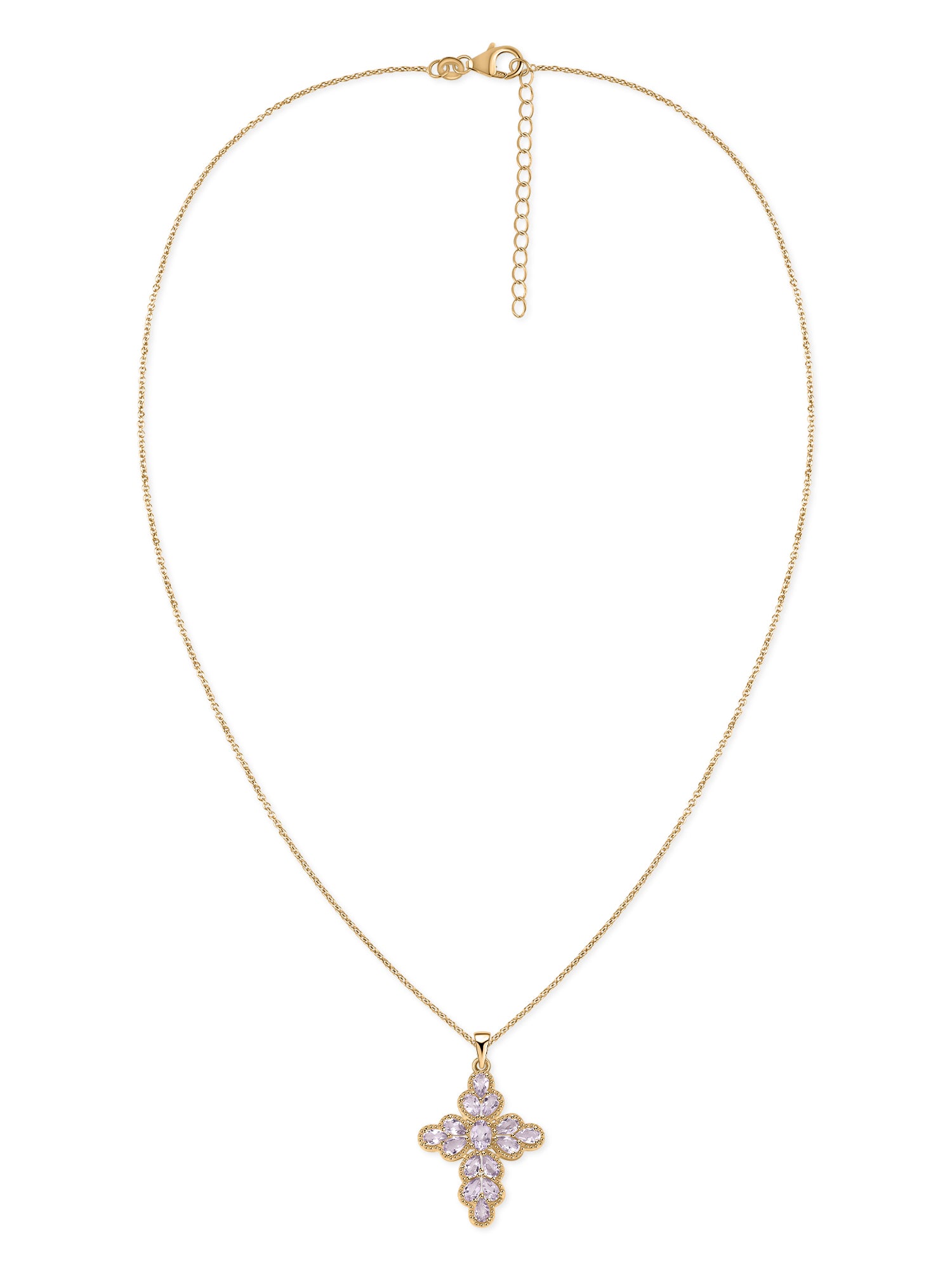 Lavender Grace Amethyst Silver Cross Pendant