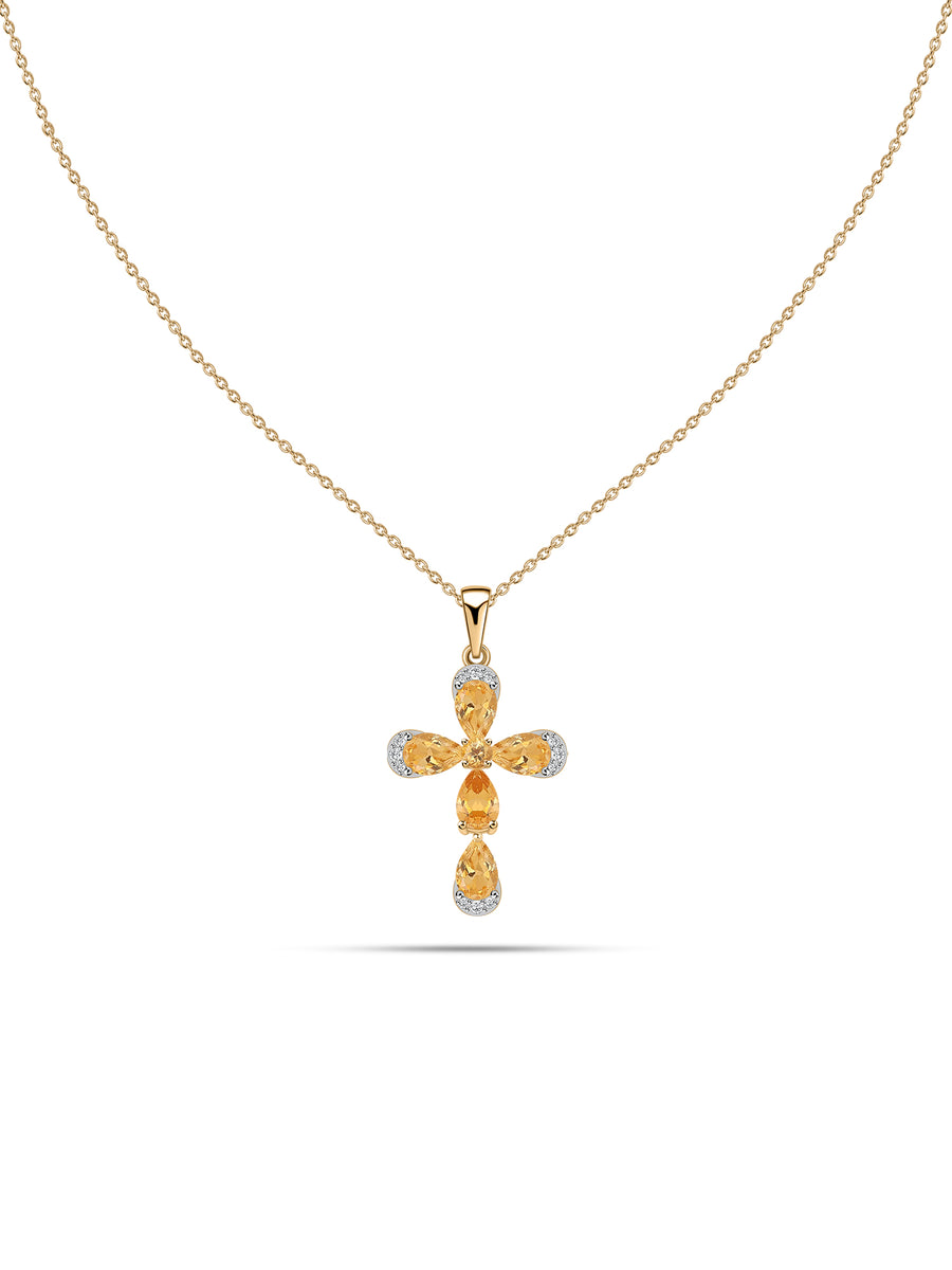 Golden Bloom Citrine Silver Pendant