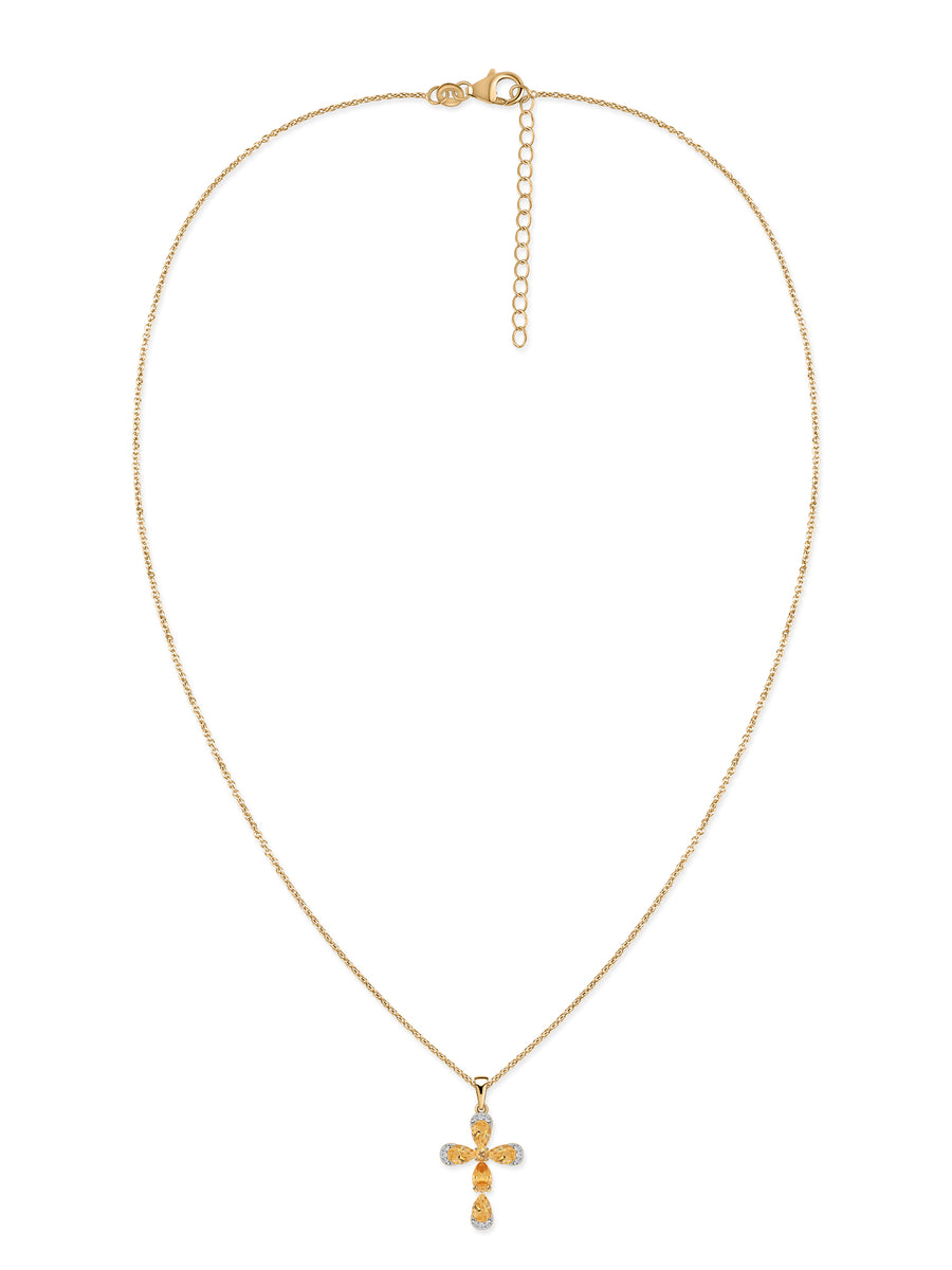 Golden Bloom Citrine Silver Pendant