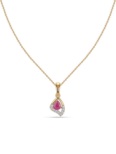 Scarlet Natural Ruby Gold Plated Pendant for Women