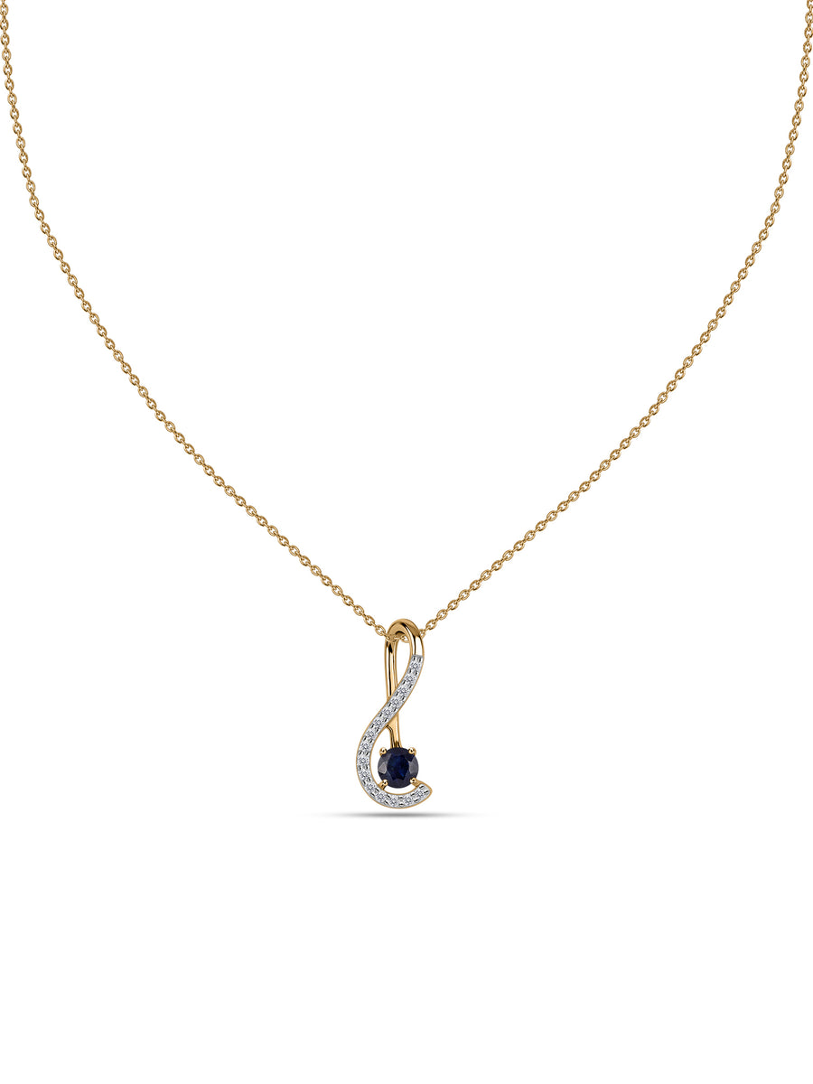 Natural Sapphire Symphony Pendant With Chain