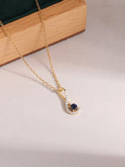 Natural Sapphire Symphony Pendant With Chain