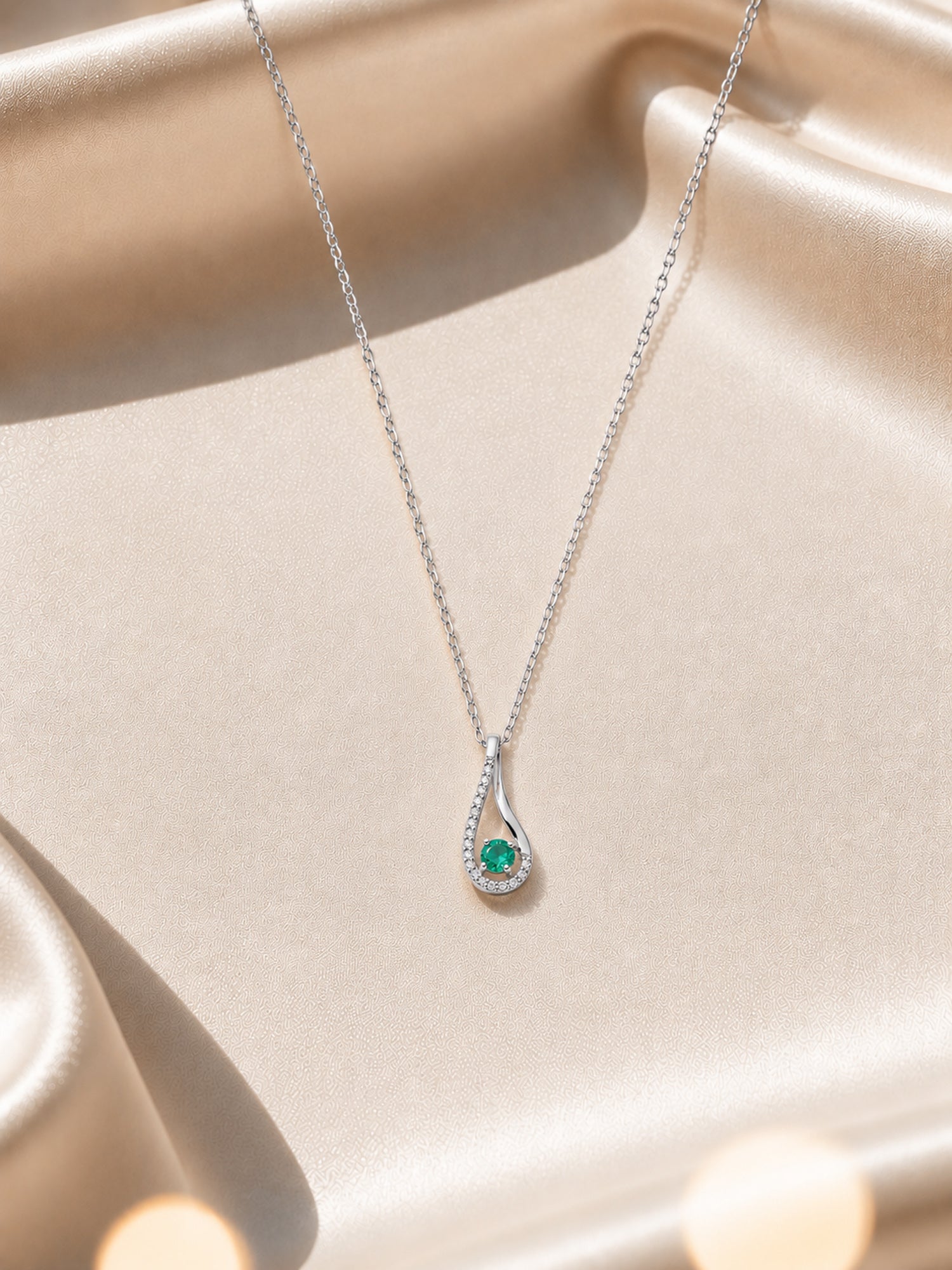 Pear-fect Twisted Pendant With Chain