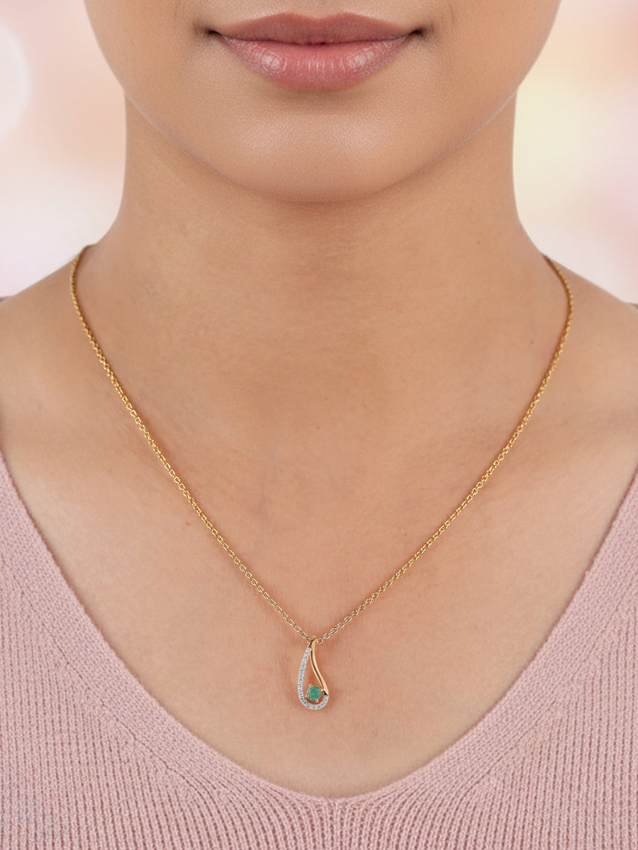 Natural Emerald Drop Pendant