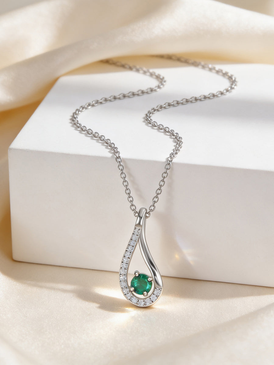 Pear-fect Twisted Pendant With Chain
